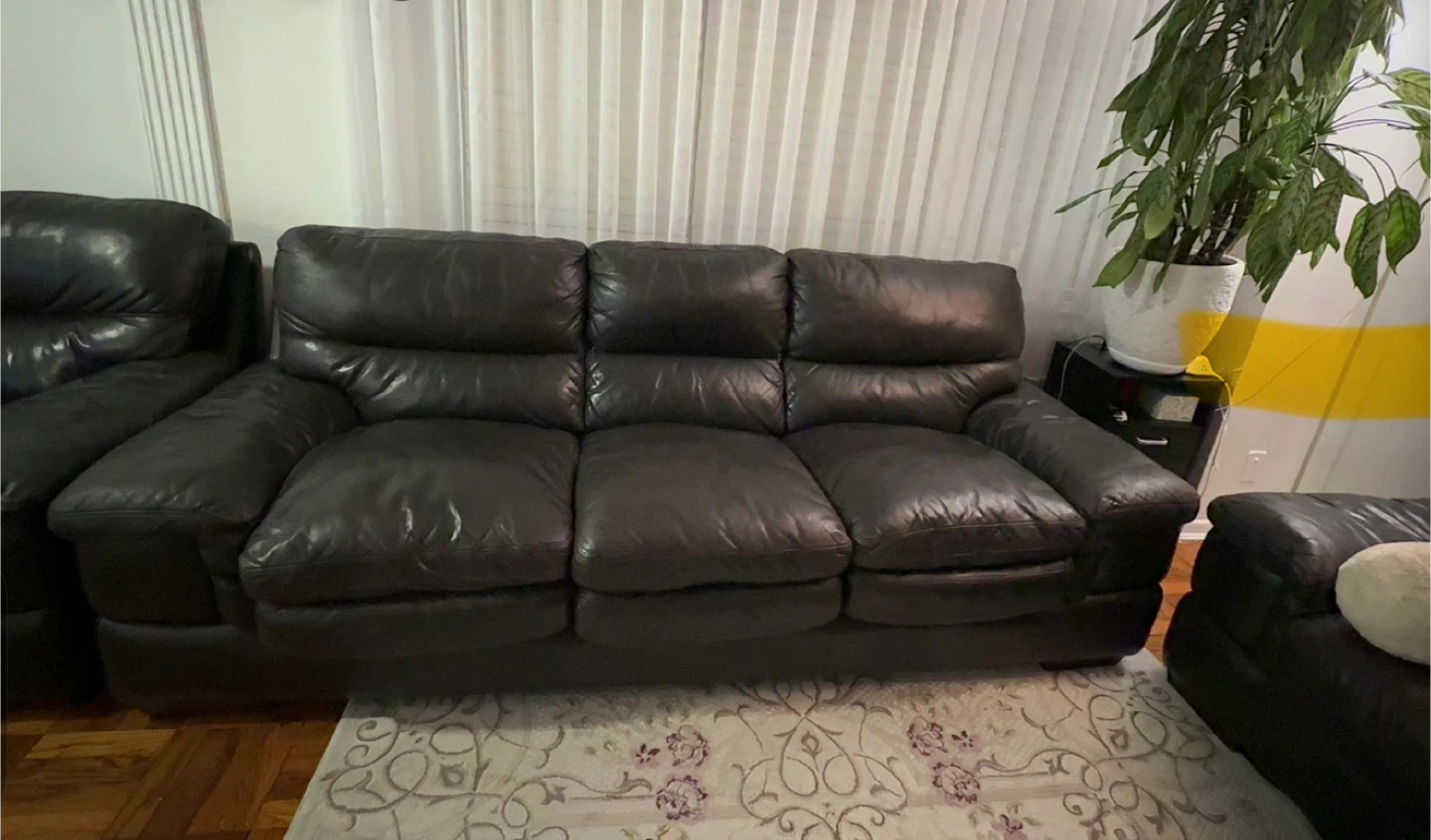 Brown Leather Sofa Sleeper - photo 4