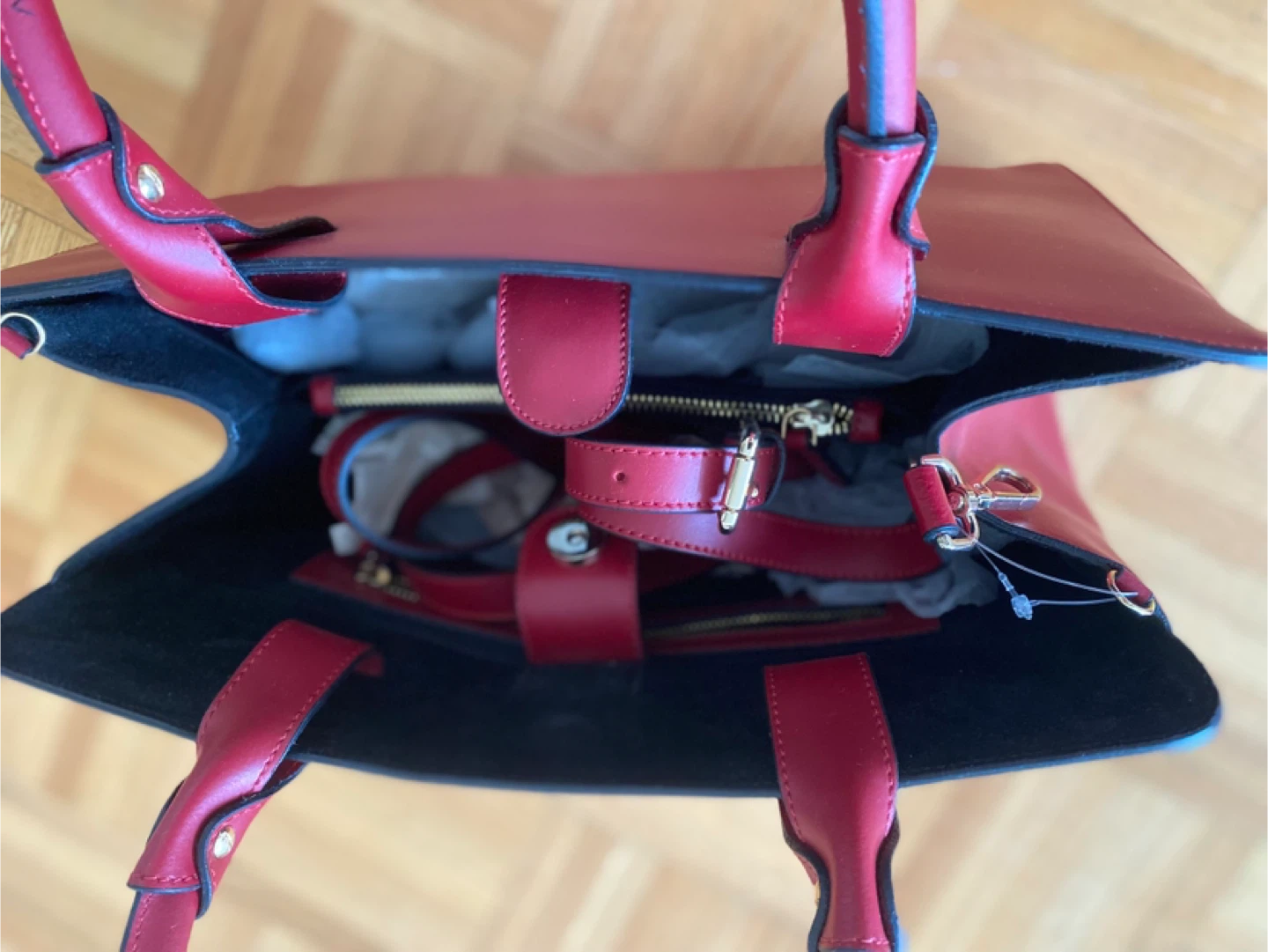 Vittoria Napoli Red Leather Handbag - photo 2