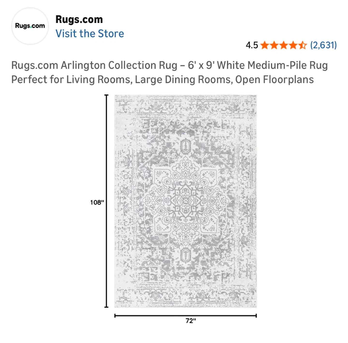 Rugs.com Arlington Collection 6' x 9' Medium Pile Rug - photo 3