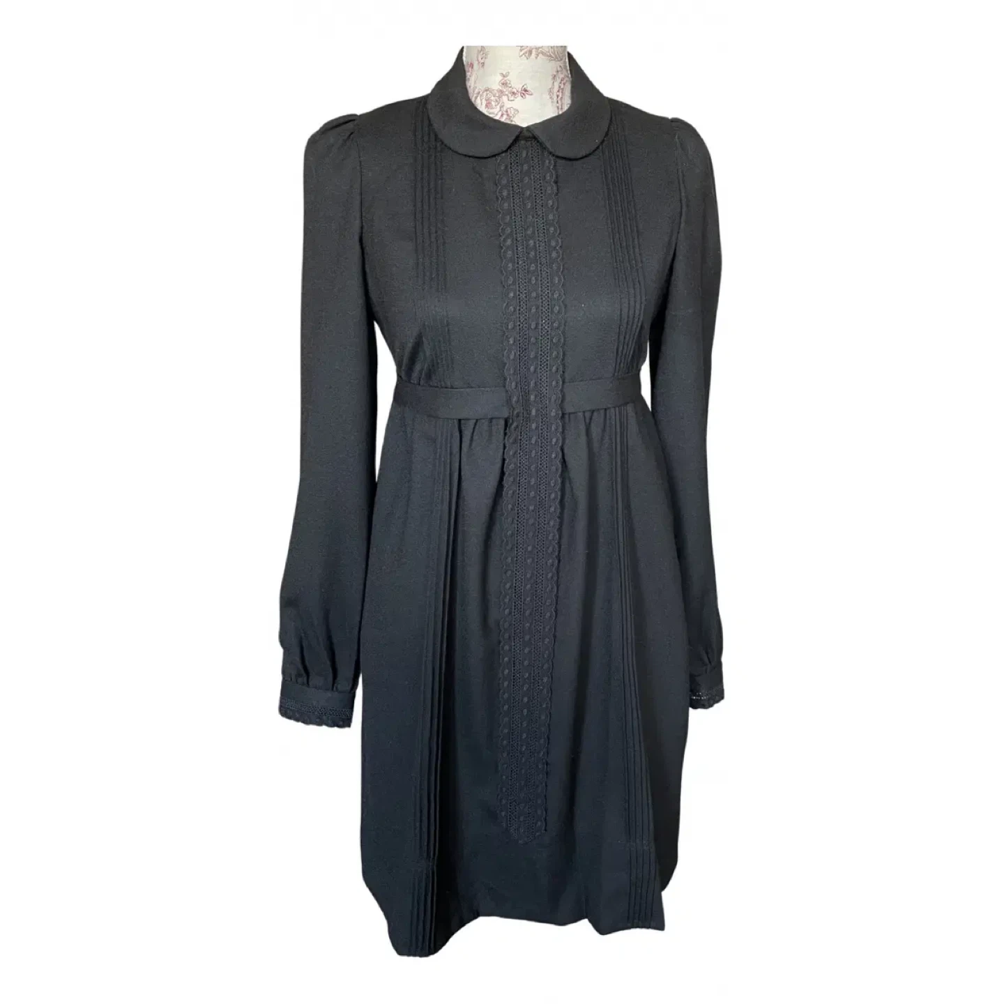 See by Chloe-Black Peter Pan Collar Dress with Belt tie