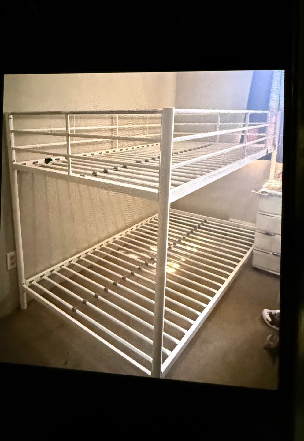 White Metal Bunk Bed