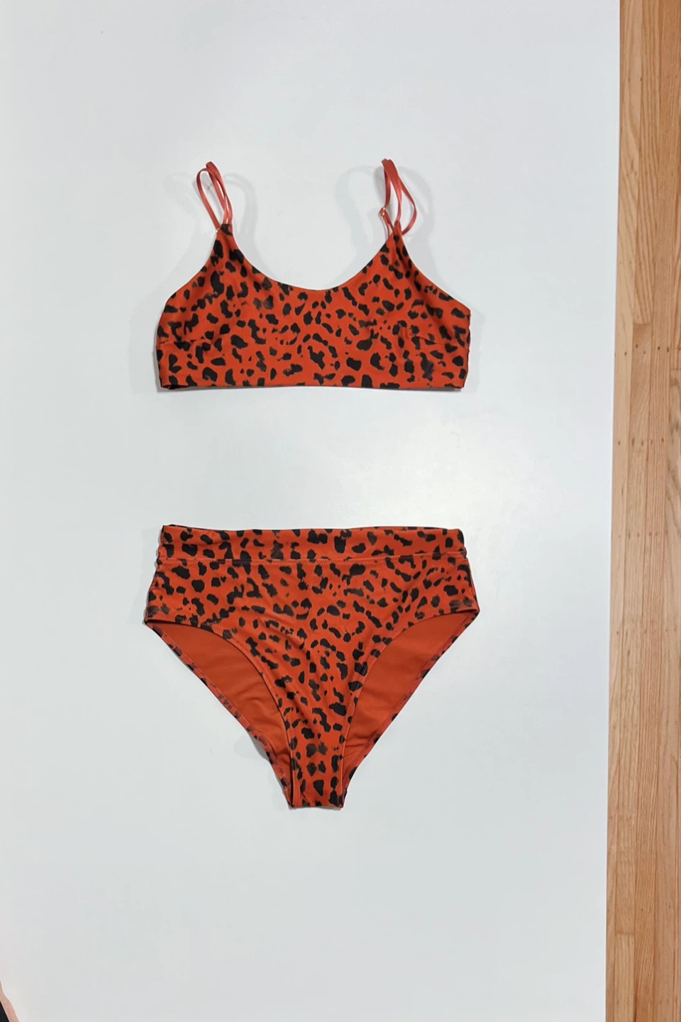 Orange Leopard Print Bikini Set-Size L
