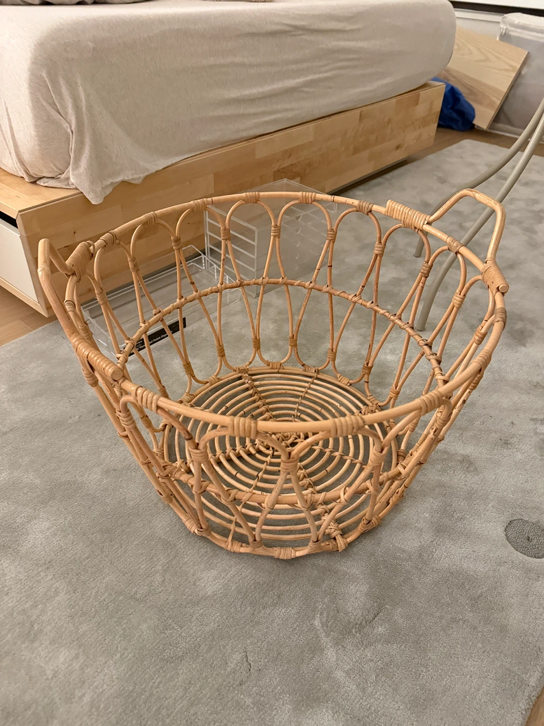 IKEA SNIDAD Woven Rattan Basket with Handles