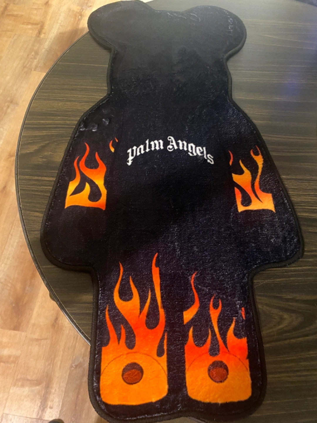 Palm Angels Bear Rug with Flames