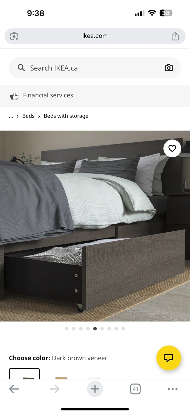 IKEA Queen Bed Frame with Storage (Brown) - photo 3