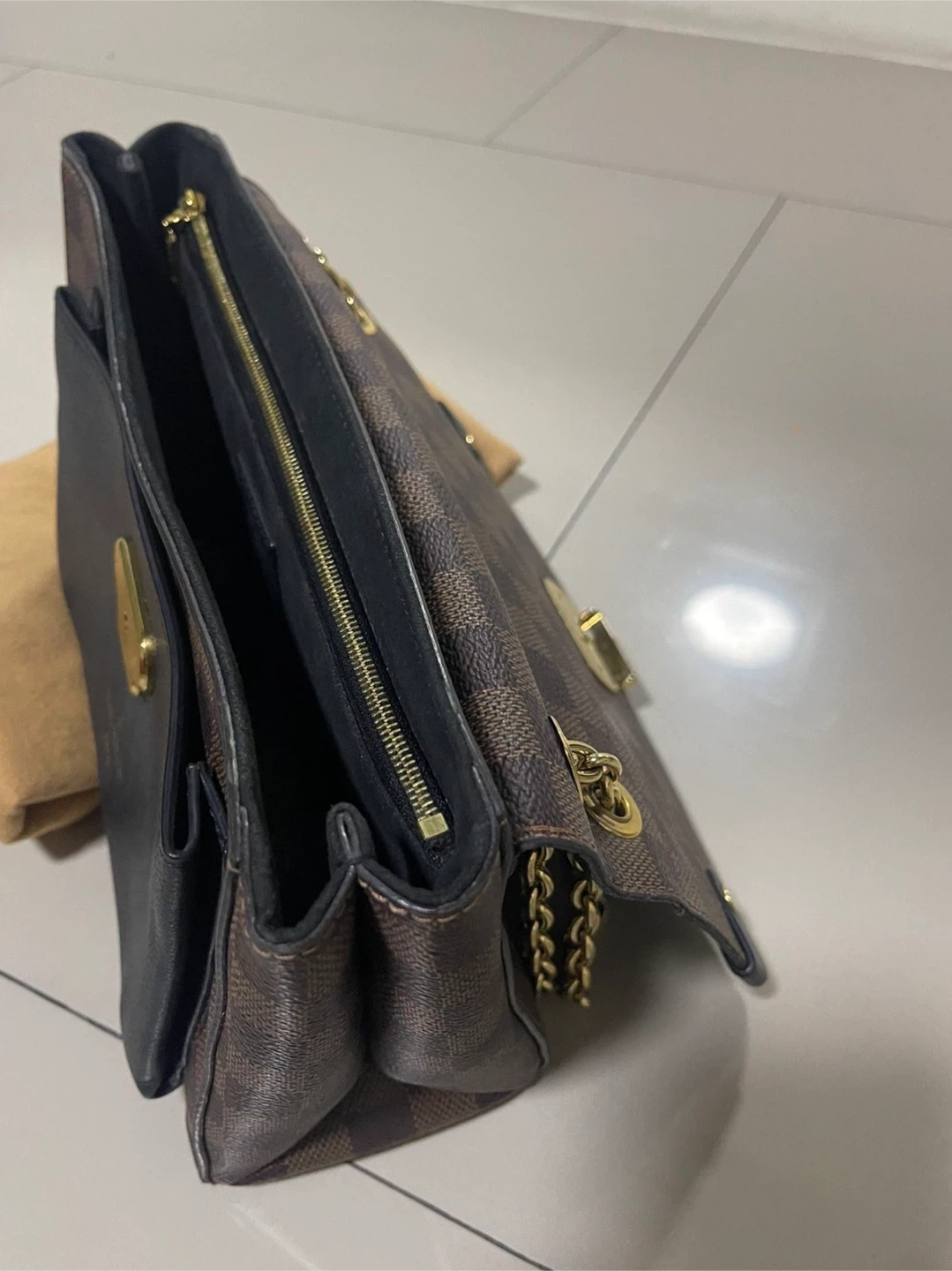 Authentic Louis Vuitton Damier Ebene Canvas Shoulder Bag - photo 5