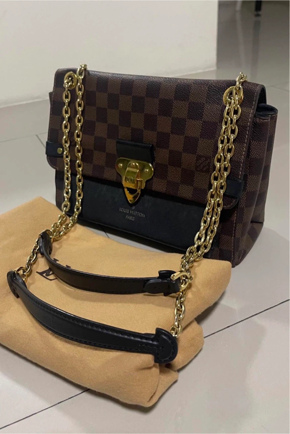 Authentic Louis Vuitton Damier Ebene Canvas Shoulder Bag