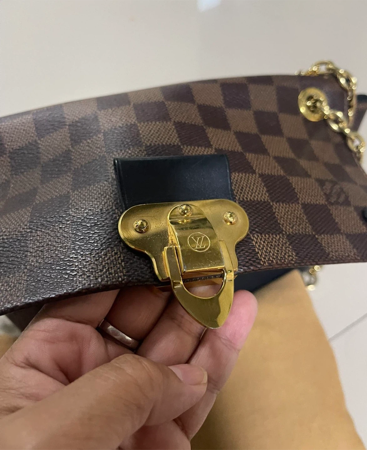 Authentic Louis Vuitton Damier Ebene Canvas Shoulder Bag - photo 2