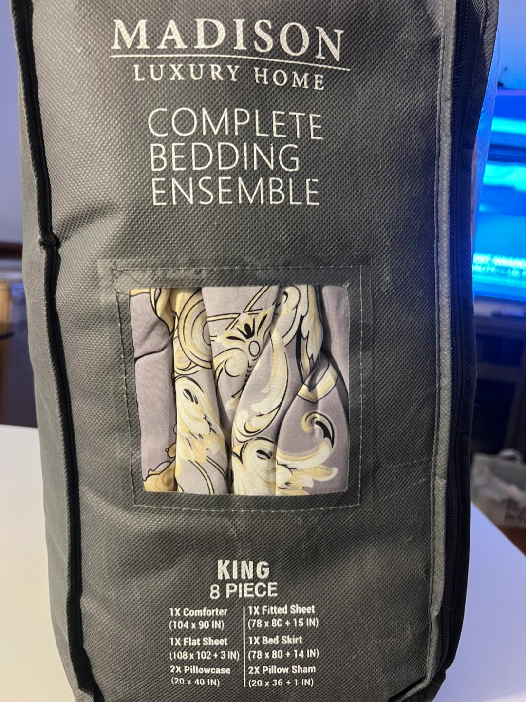 Madison Luxury Home King 8 Piece Complete Bedding Ensemble - photo 4
