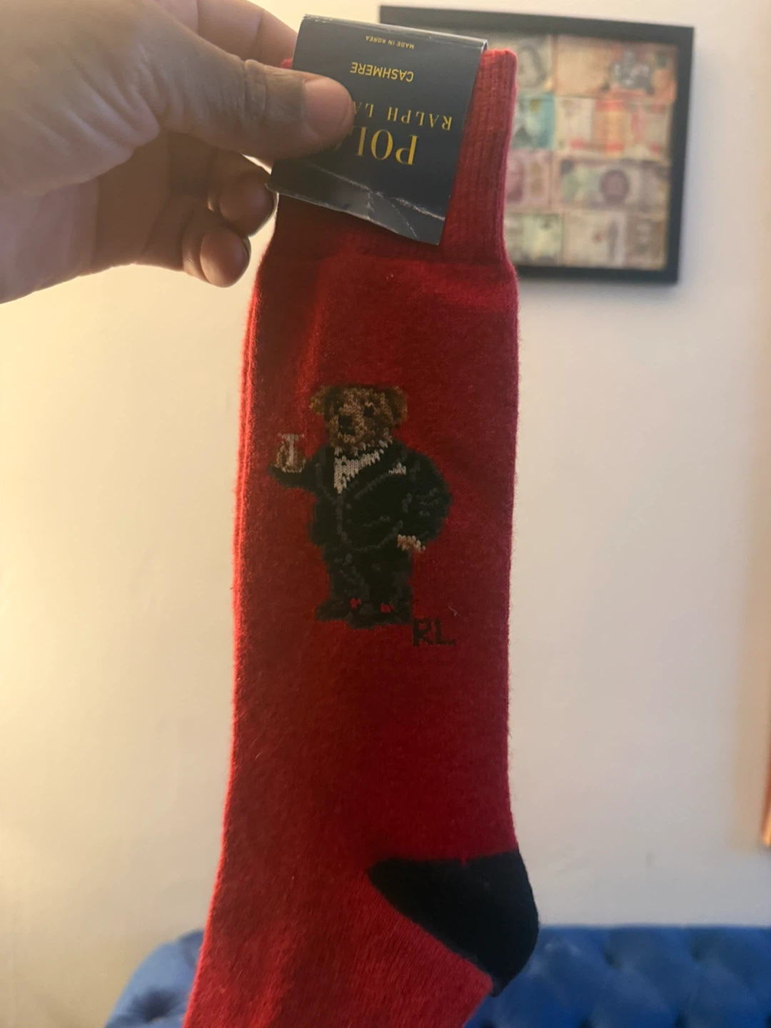 Polo Ralph Lauren Red Cashmere Socks with Polo Bear - photo 5
