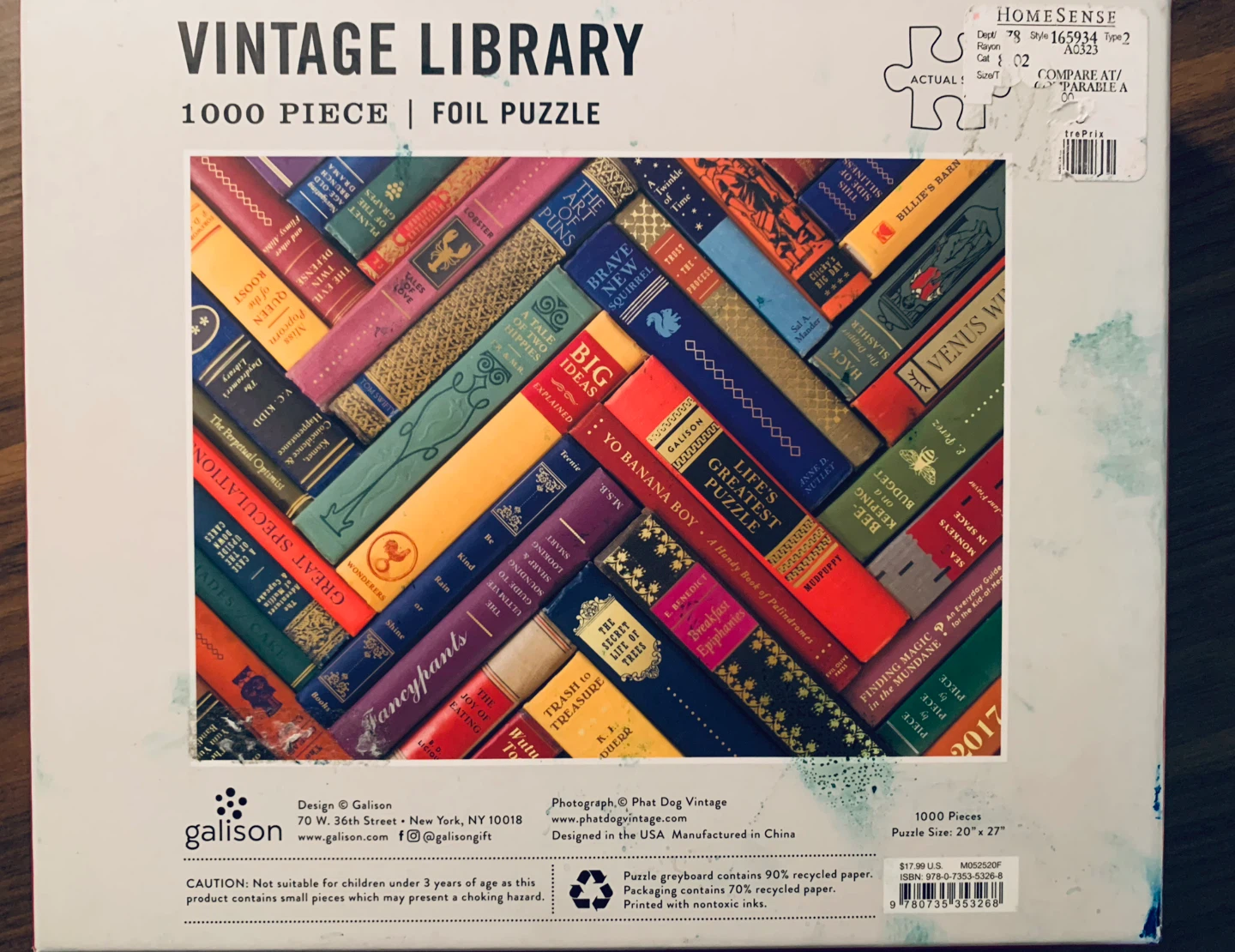 Galison Vintage Library Foil Jigsaw Puzzle - 1000 Piece - photo 2