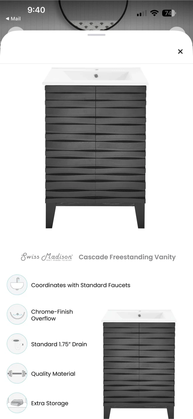 Swiss Madison Cascade Freestanding Vanity - photo 2
