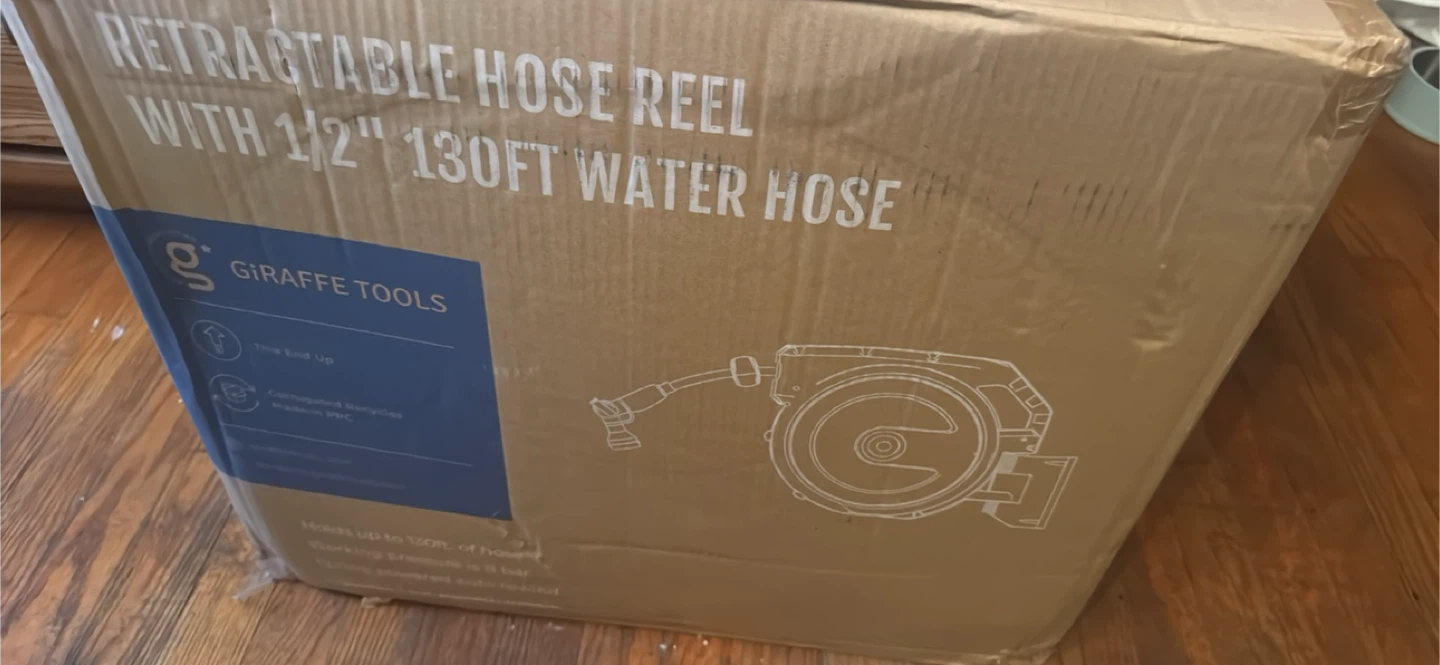 Giraffe Tools Retractable Hose Reel with 1/2" 130ft Water Hose