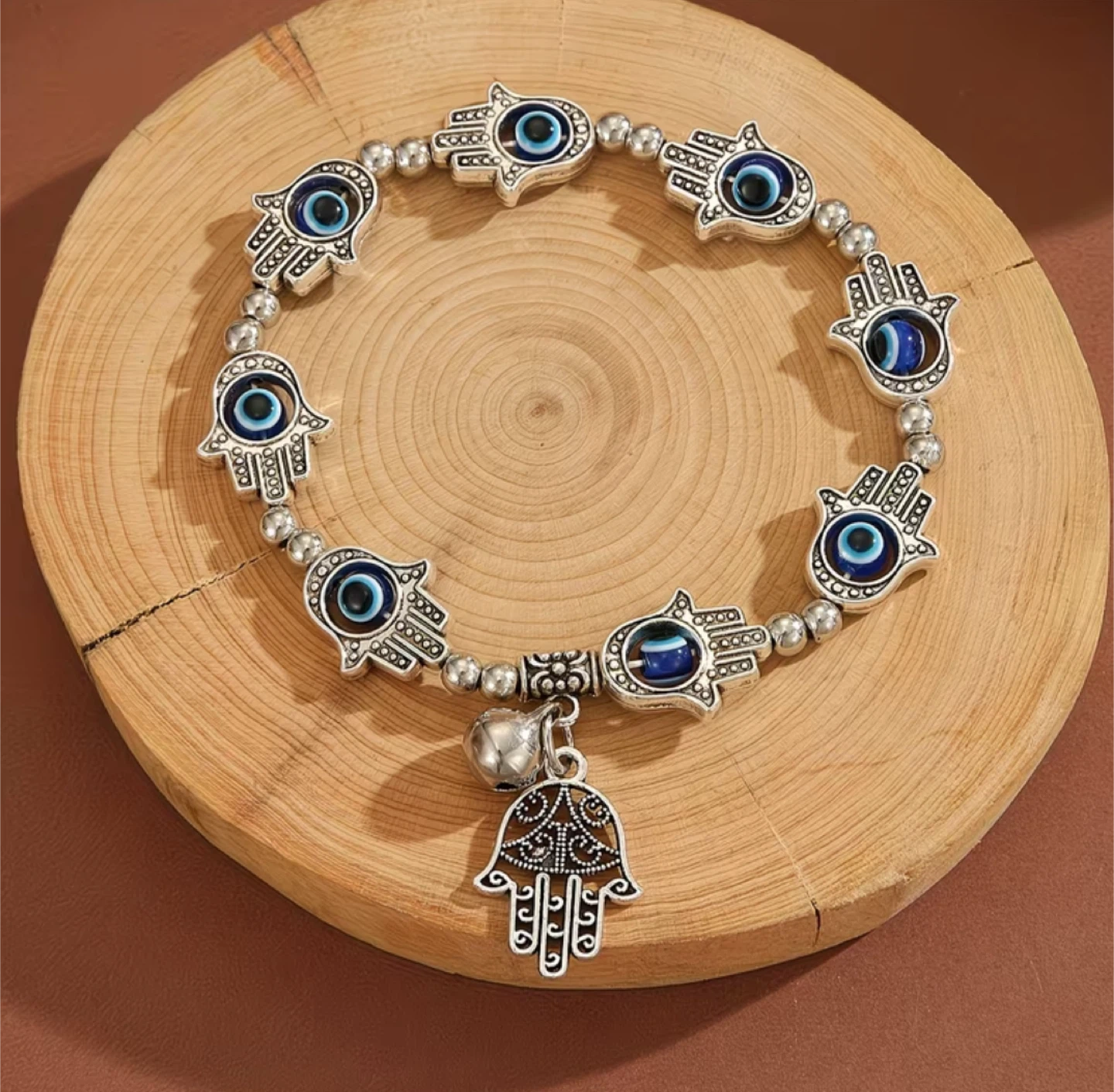 Turkish eye bracelet with Fatima's hand