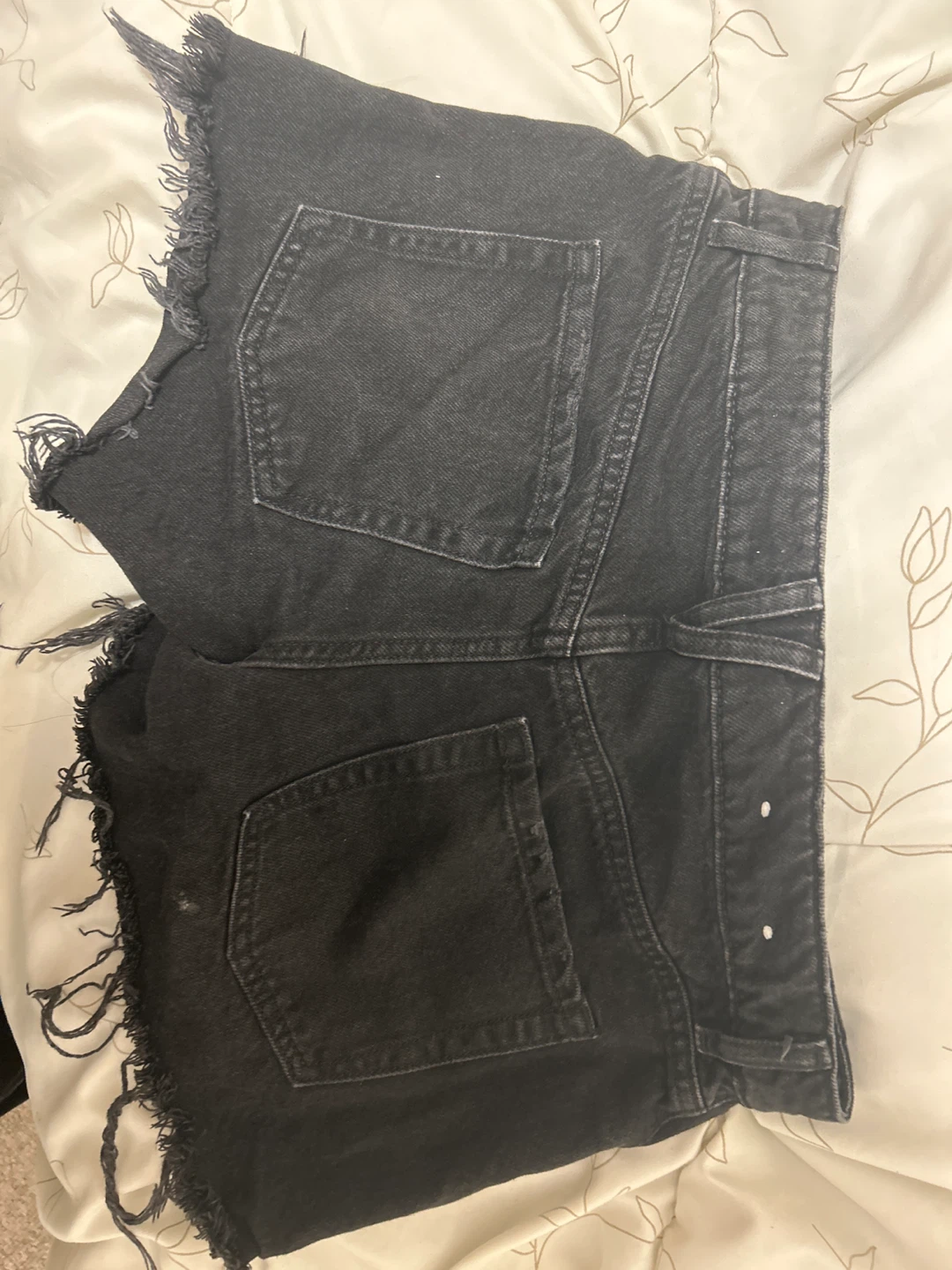 Garage Denim Distressed Black Jean Shorts Size 26 - photo 2