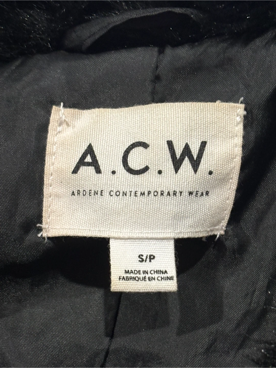 A.C.W. Faux Fur Jacket Size S/P - photo 2