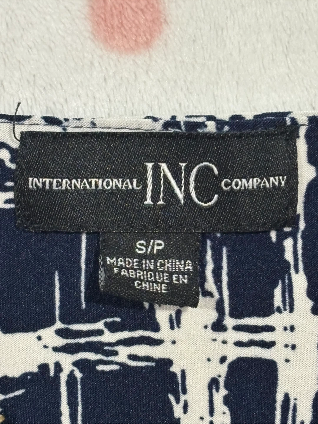 INC  Navy & White Zipper Dress Size S/P - photo 2