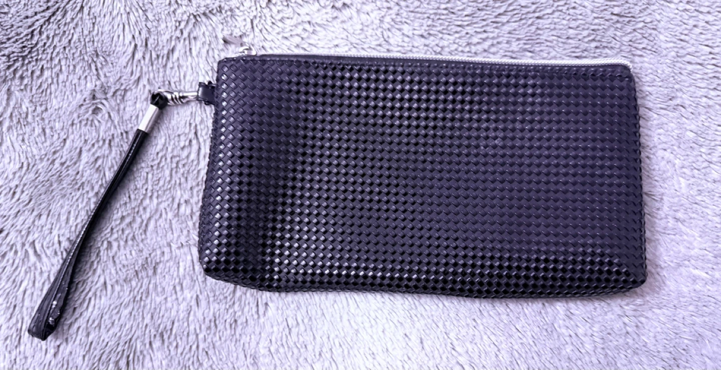 Black Clutch Purse with Wrist Strap