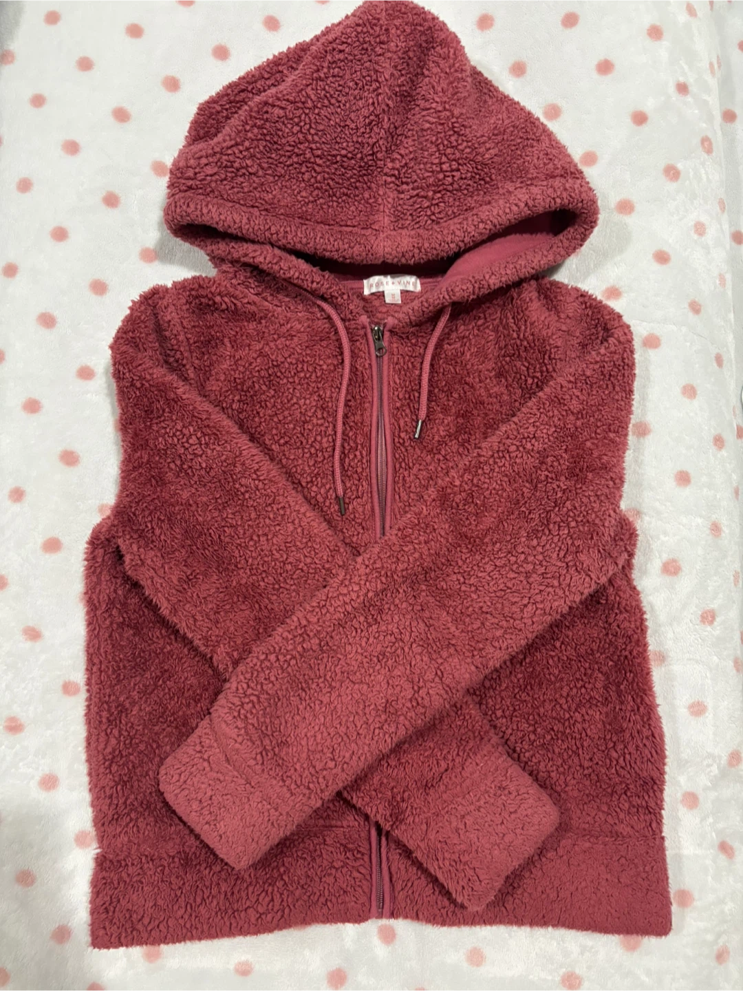 Rose + Vine Sherpa Hoodie - Size M