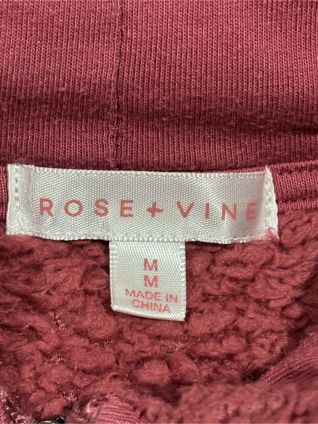 Rose + Vine Sherpa Hoodie - Size M - photo 2