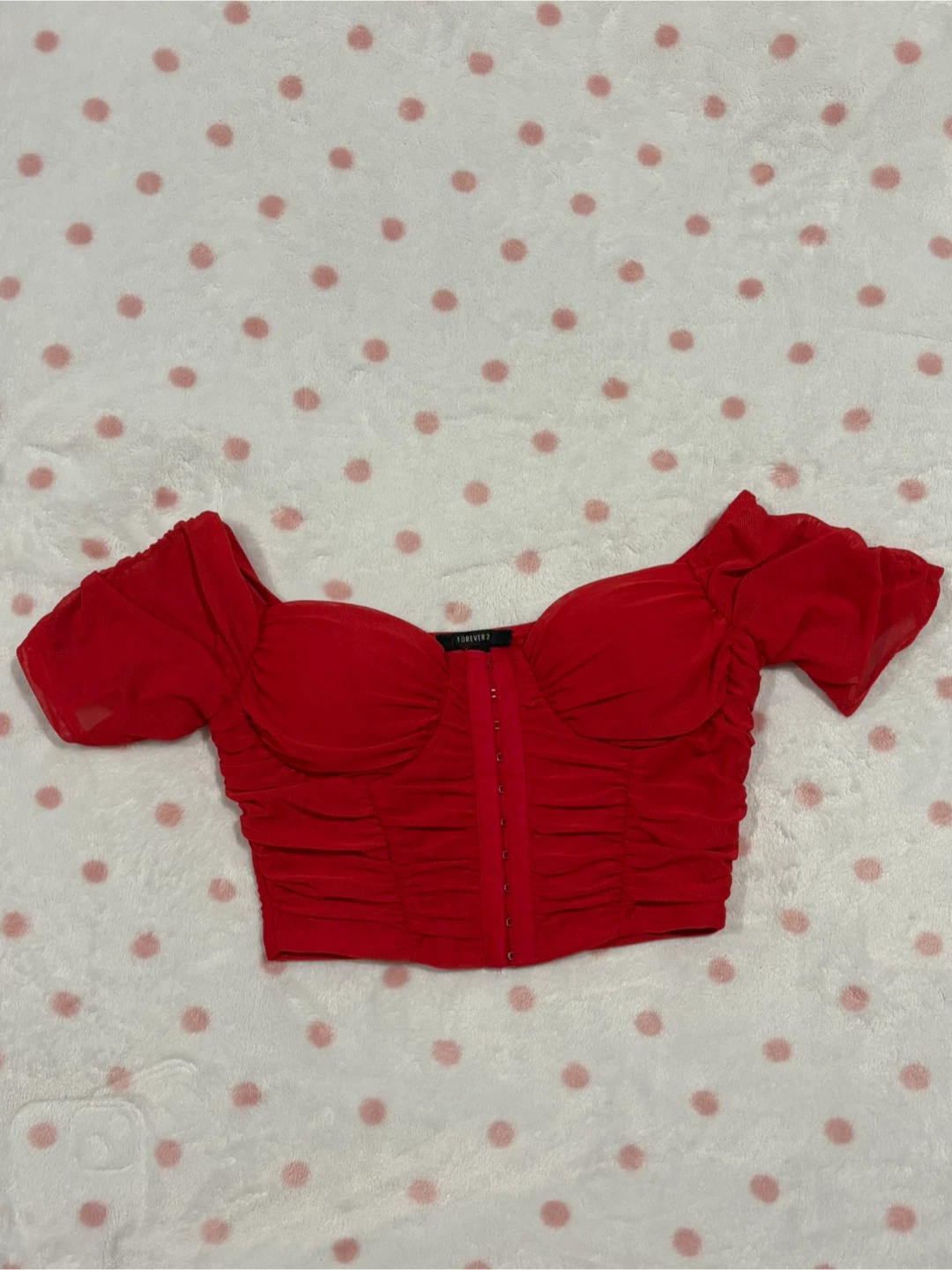 Forever 21 Red Crop Top & Skirt Set XS