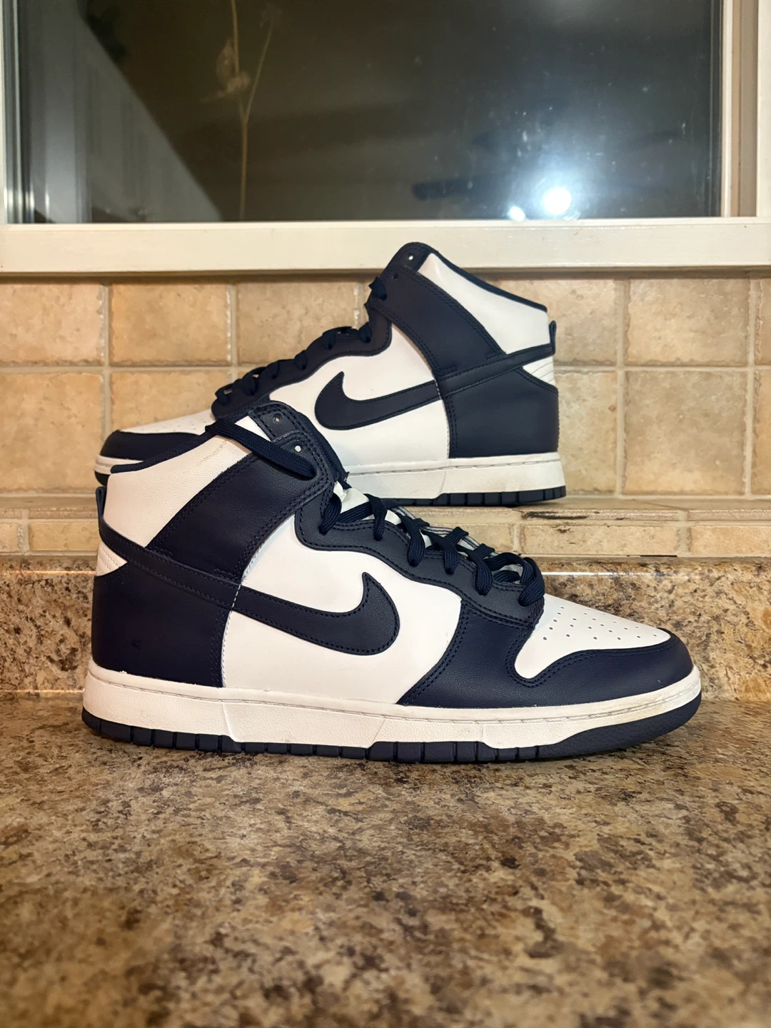 Nike Dunk High Top Sneakers Navy White