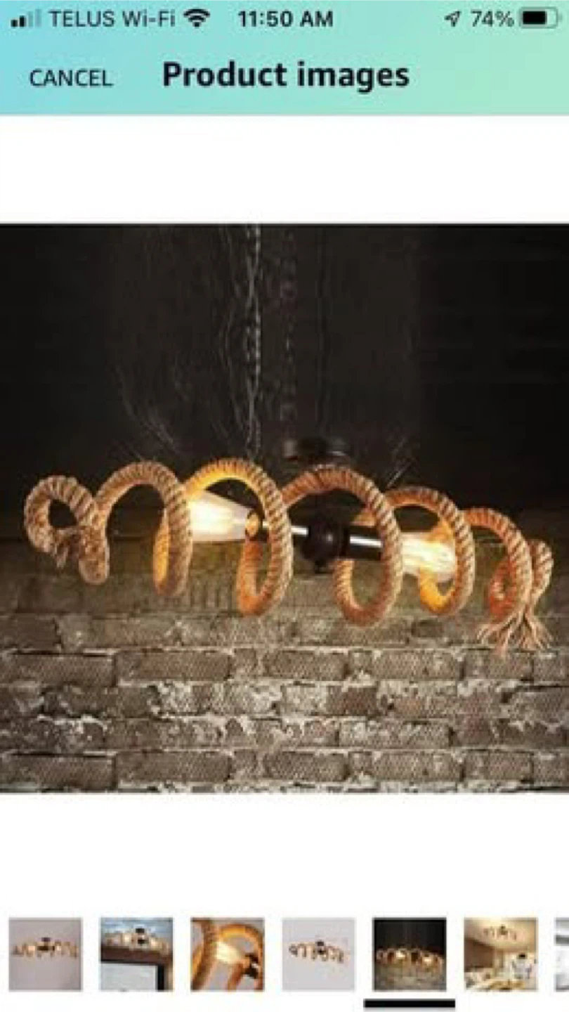 Rope Spiral Semi-Flush Mount Ceiling Light Fixture - photo 4