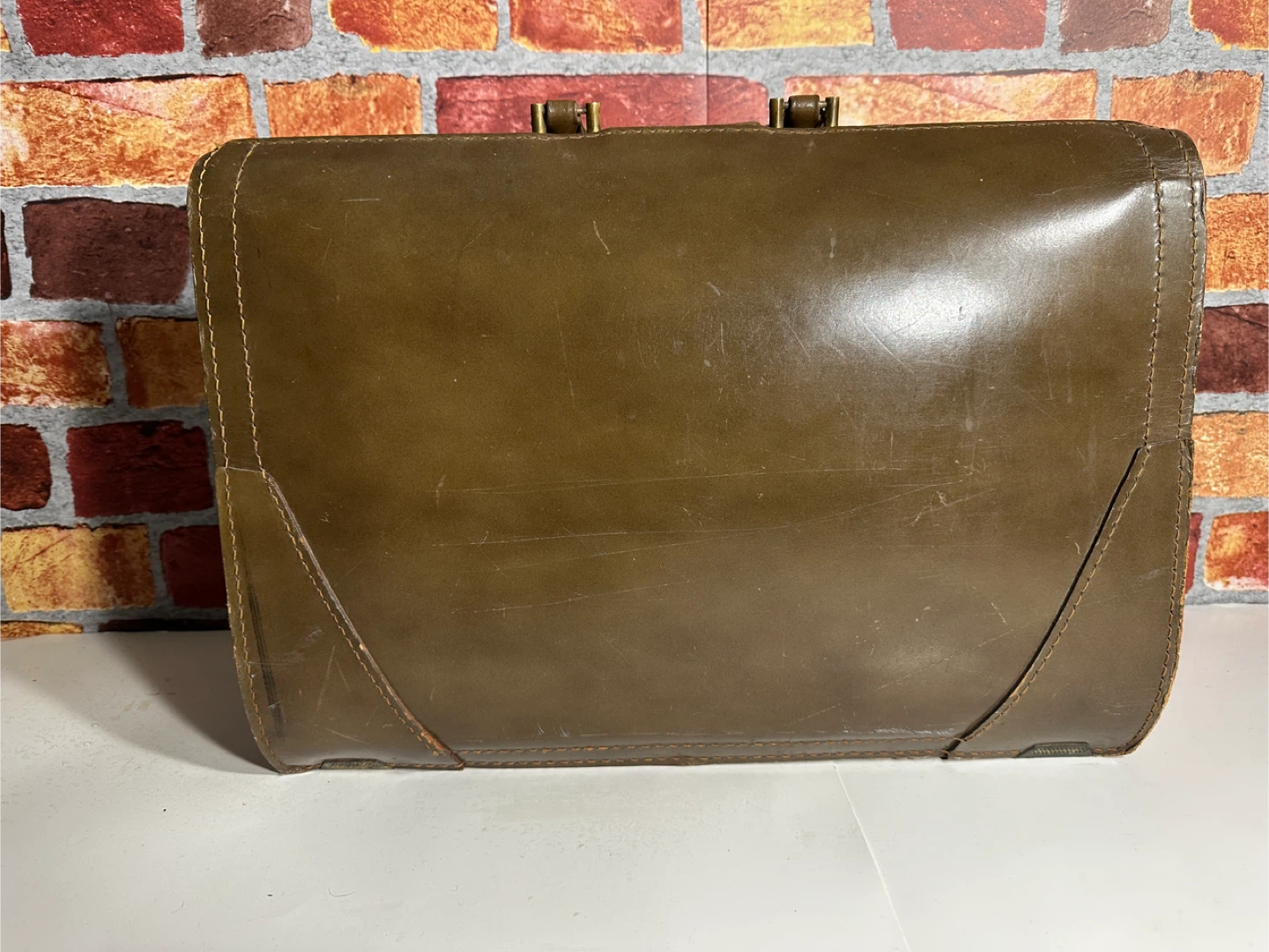 Vintage Leather Briefcase - Brown - photo 2
