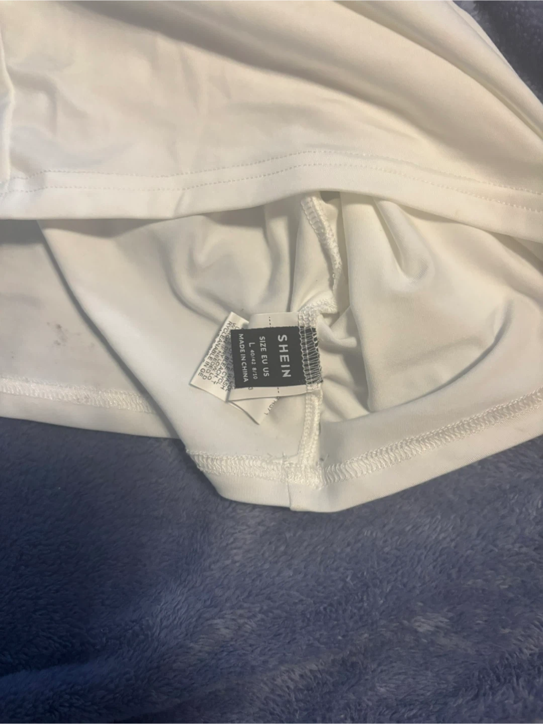 SHEIN White One-Shoulder Crop Top - Size L - photo 2