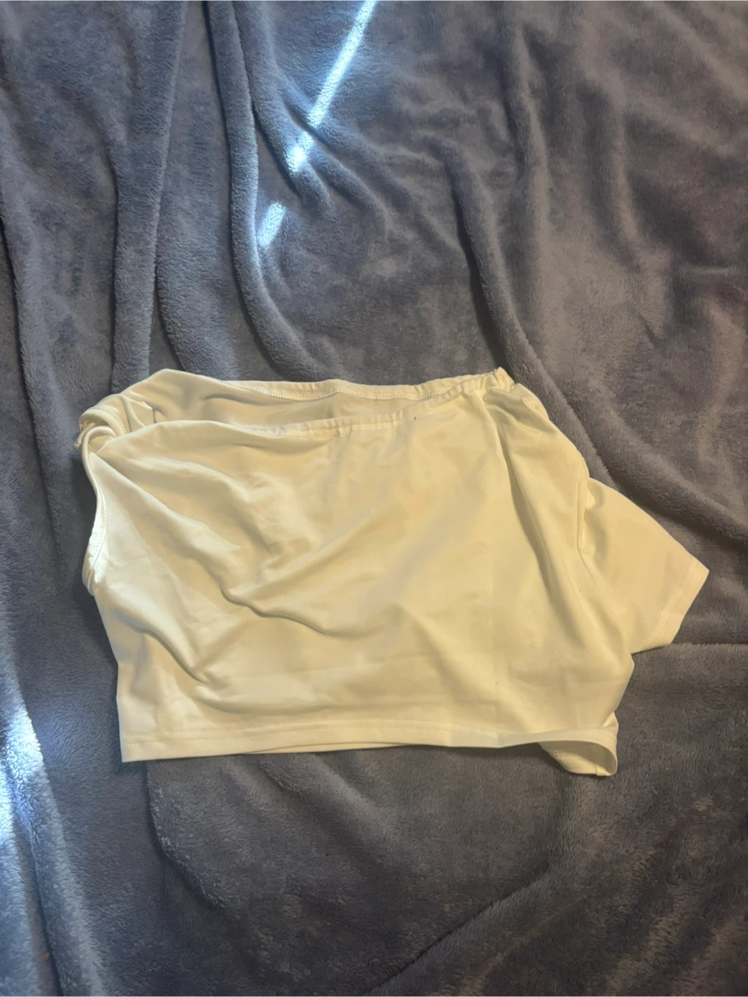 SHEIN White One-Shoulder Crop Top - Size L