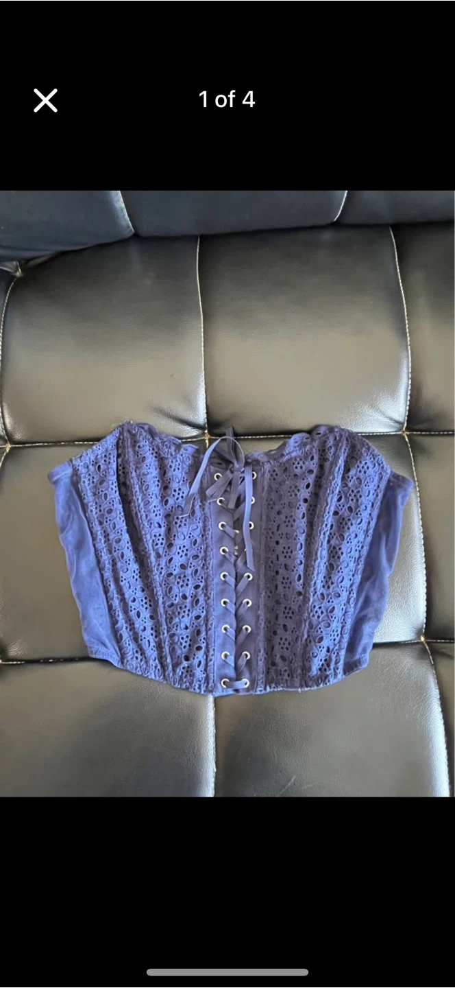 Victoria's Secret Dream Angels Corset Top Navy Blue S