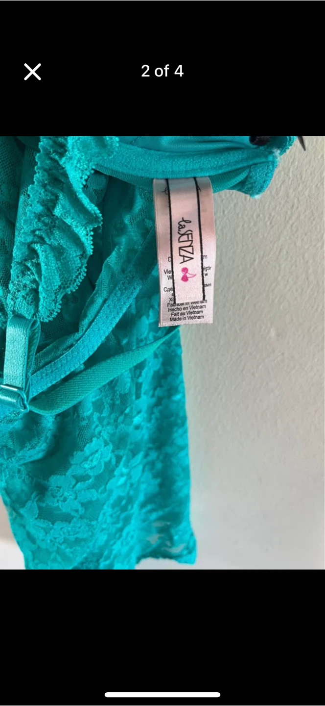 LA SENZA Teal Lace Babydoll Lingerie XS - photo 2
