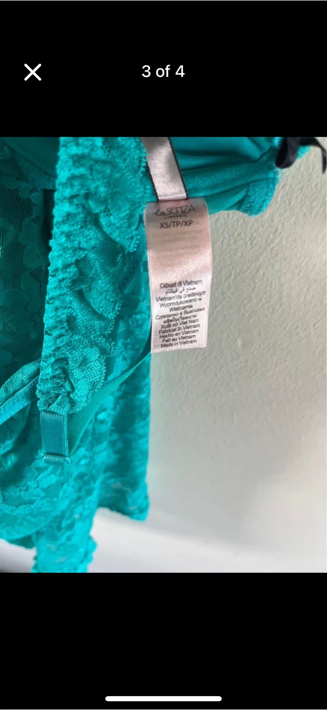 LA SENZA Teal Lace Babydoll Lingerie XS - photo 3
