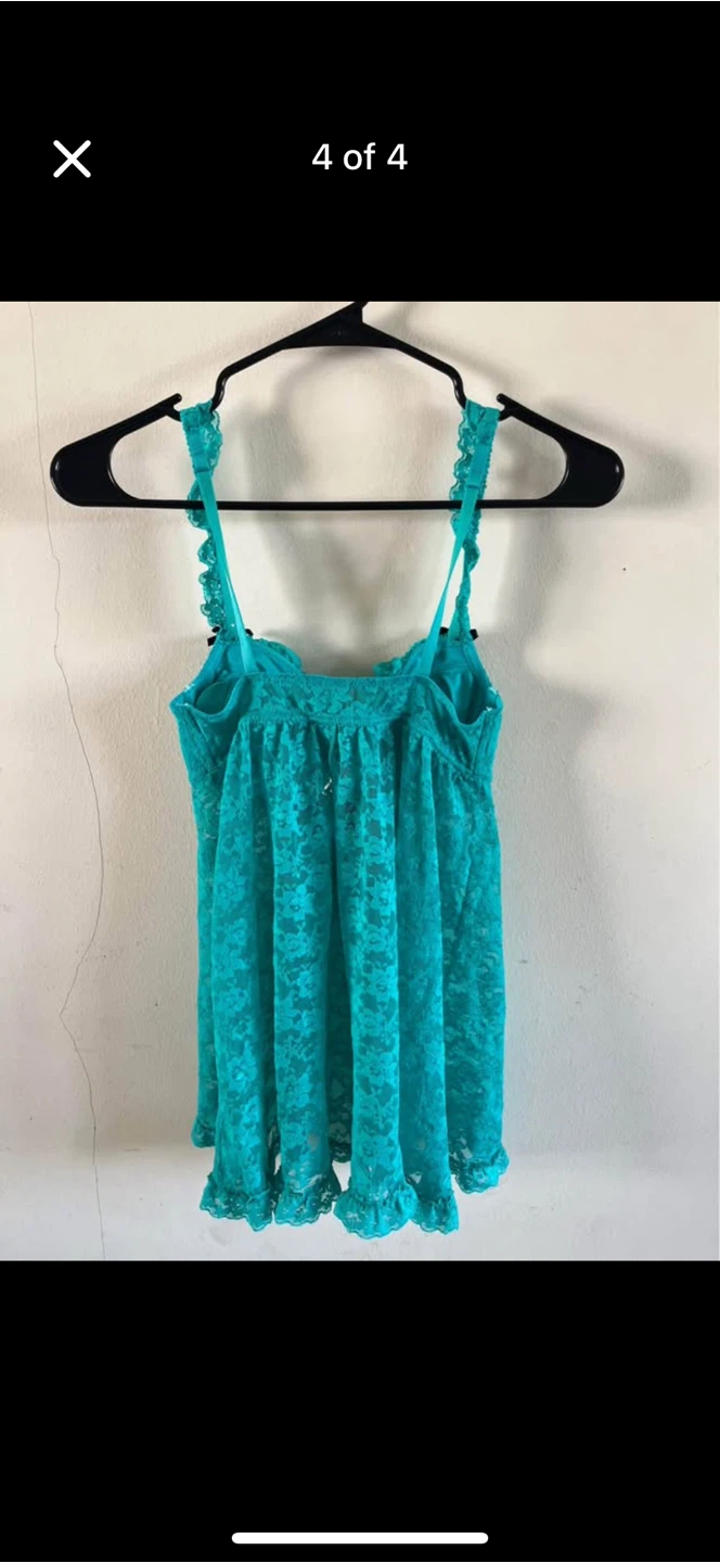 LA SENZA Teal Lace Babydoll Lingerie XS - photo 4