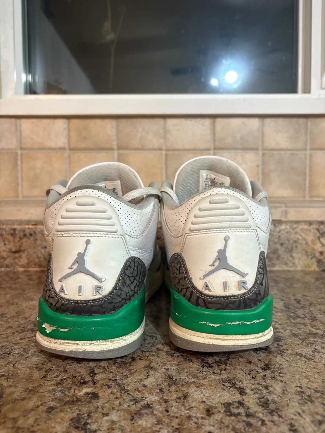 Air Jordan 3 Retro White Green Sneakers - photo 2
