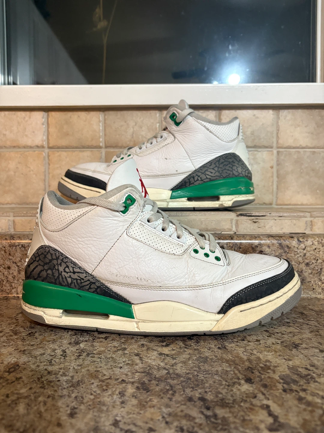 Air Jordan 3 Retro White Green Sneakers