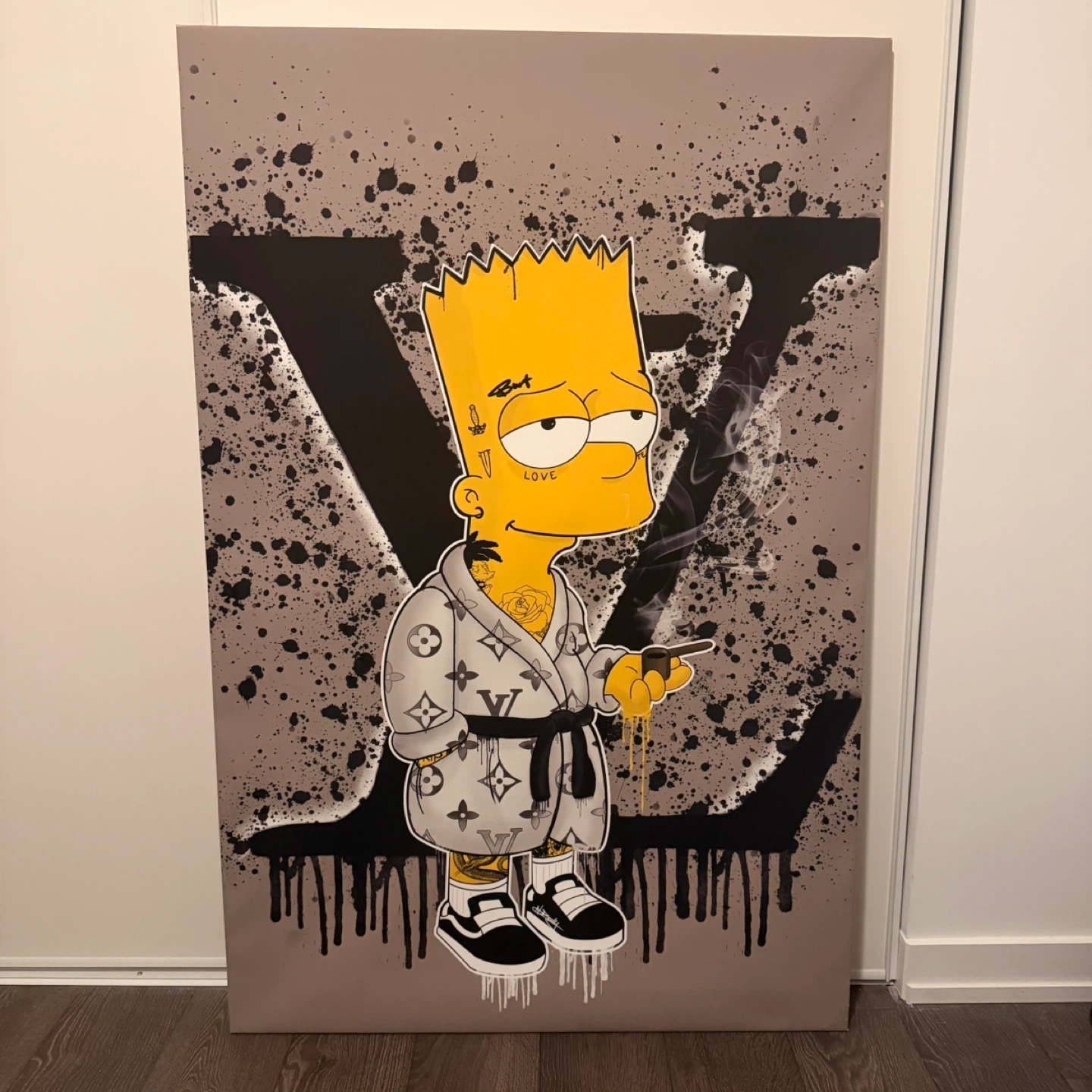 145x95 Large Bart Simpson Designer Canvas – Modern Wall Art - photo 2