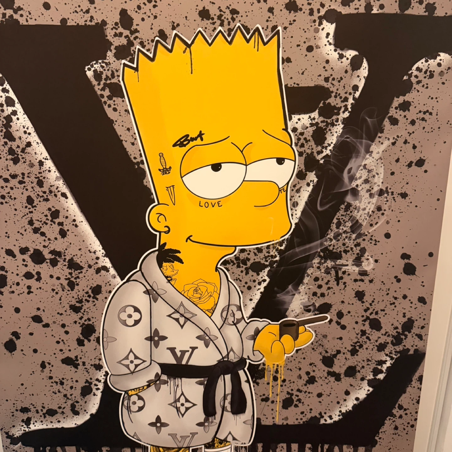 145x95 Large Bart Simpson Designer Canvas – Modern Wall Art