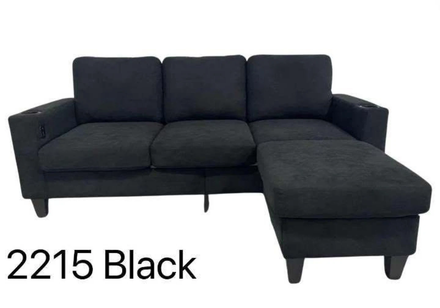 Black Sectional Sofa - photo 2