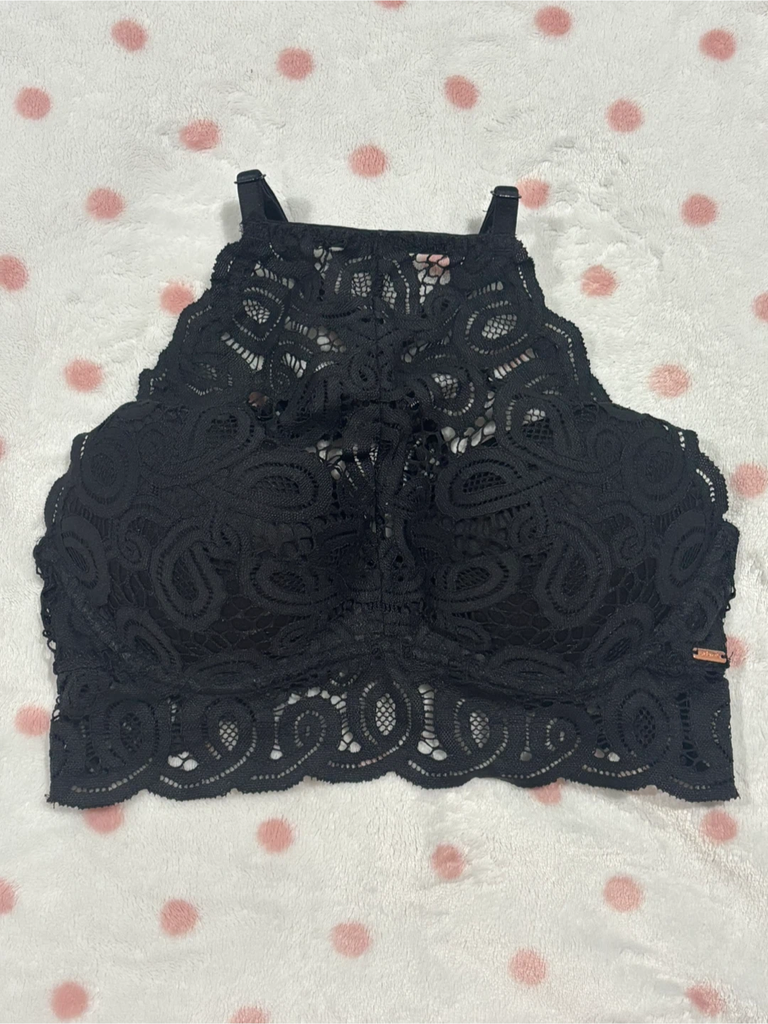 Pink Victoria's Secret Black Lace Bralette