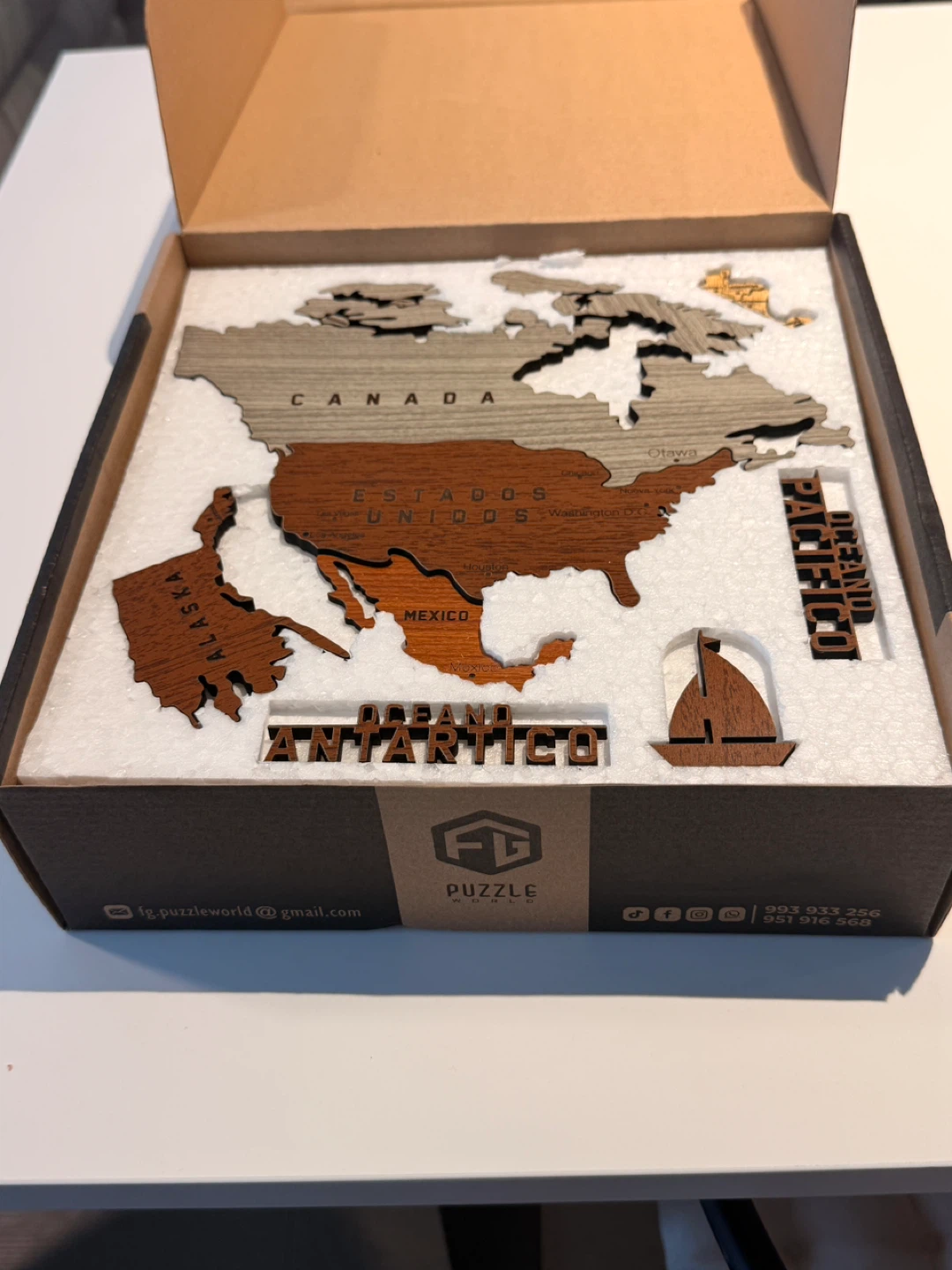 Wooden World Map Wall Art Decor