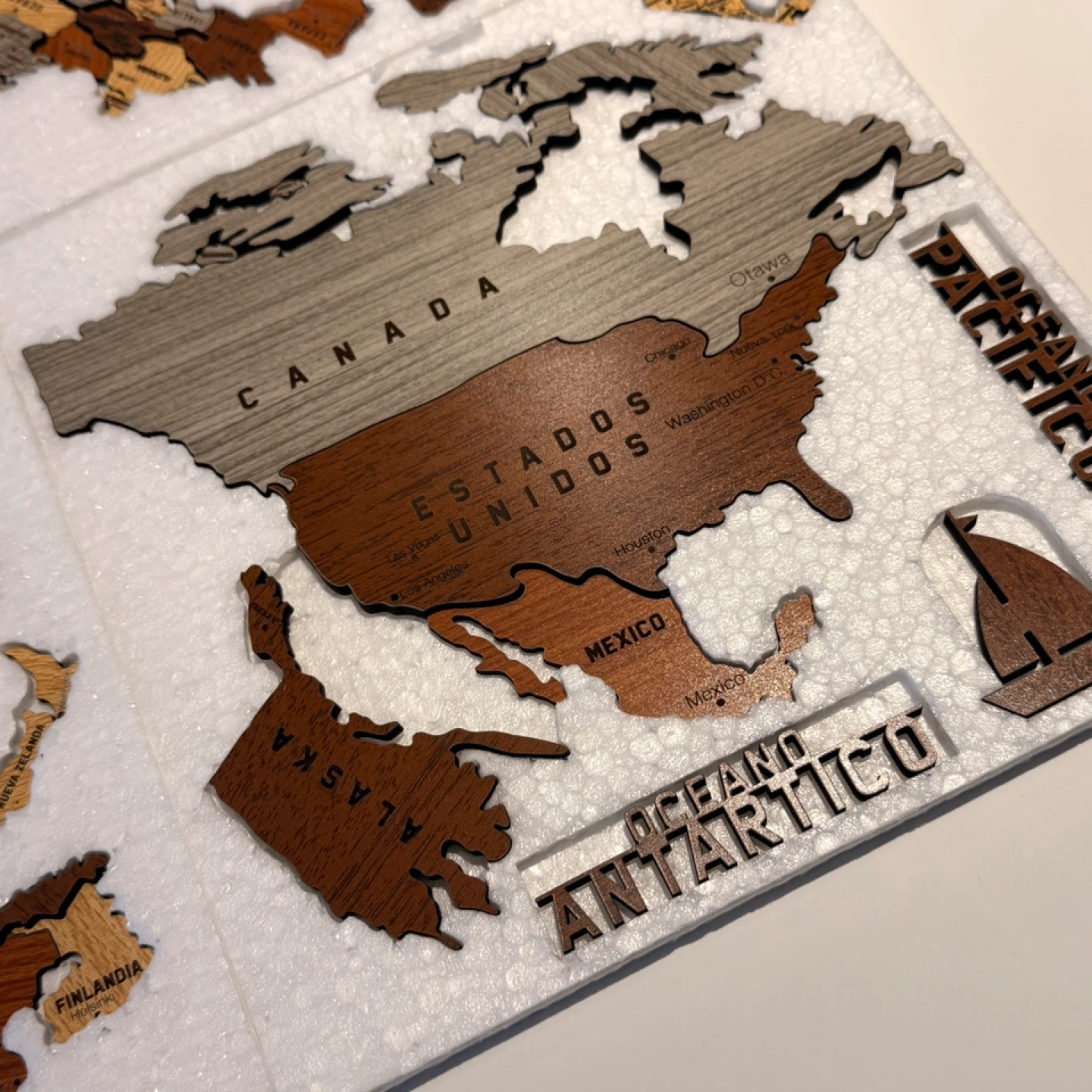 Wooden World Map Wall Art Decor - photo 2