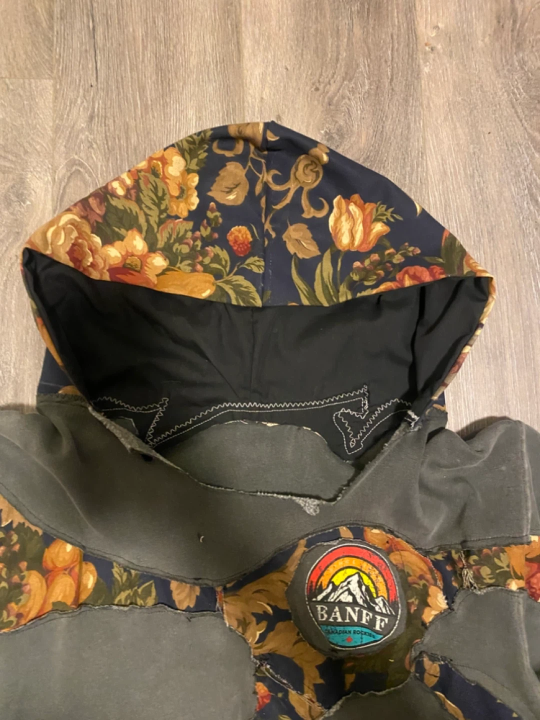 Custom Banff Canadian Rockies Patchwork Hoodie - photo 3