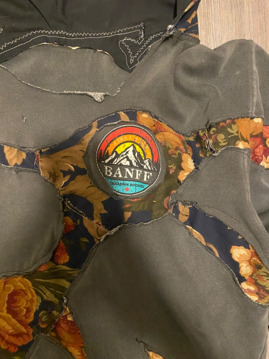Custom Banff Canadian Rockies Patchwork Hoodie - photo 2