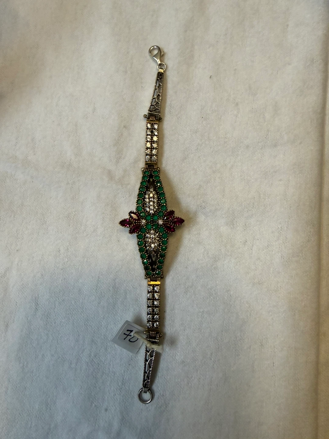 Sterling silver with copper Ornate 6.5” Bracelet
