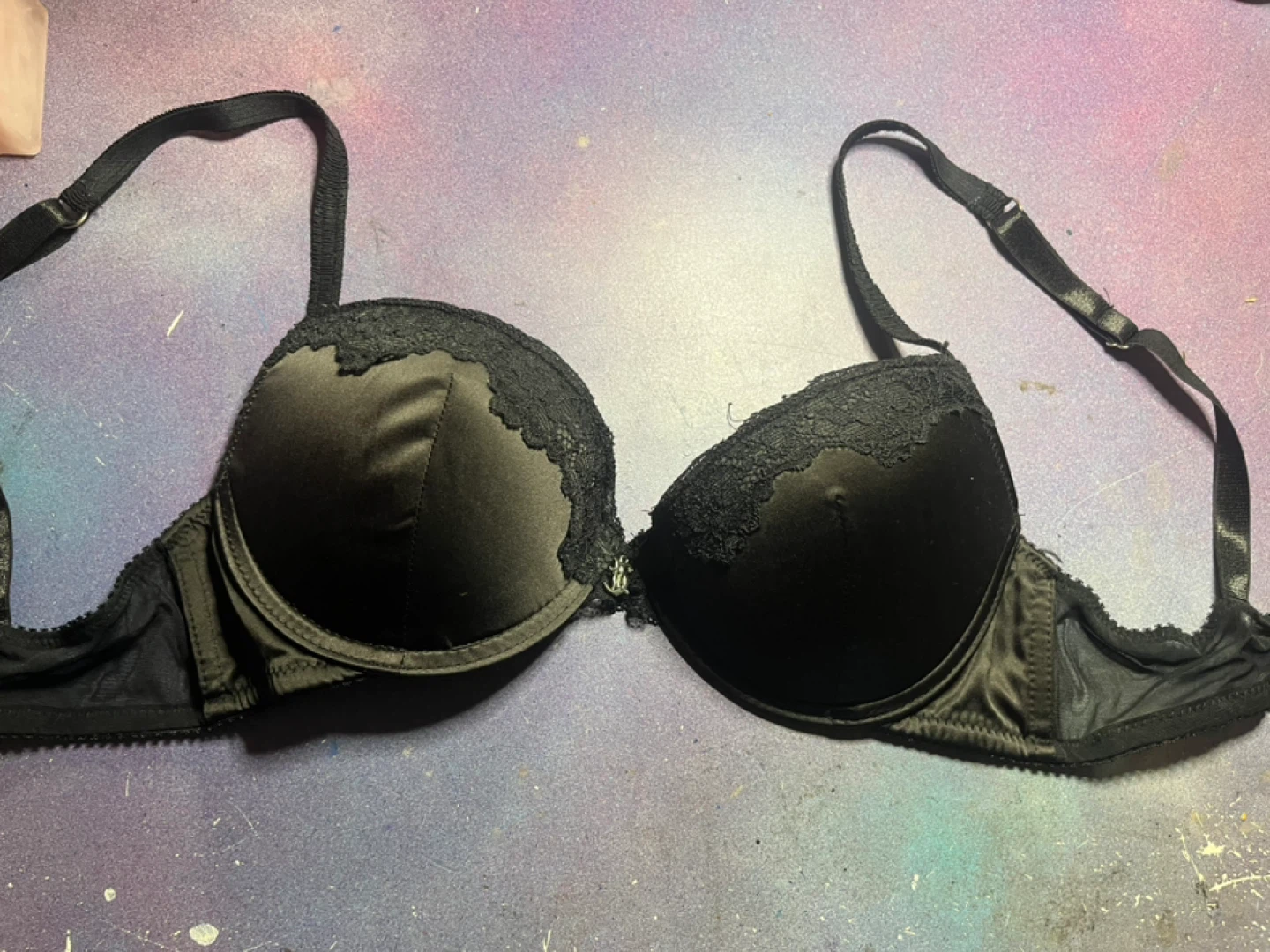 Juicy Couture Black Lace Trim Underwire Bra