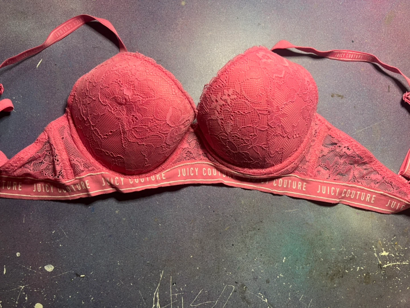 Juicy Couture Pink Lace Bra Size 34B