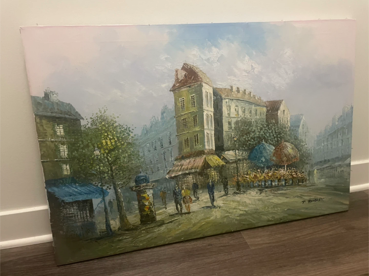 Oil Painting of Parisian Street Scene