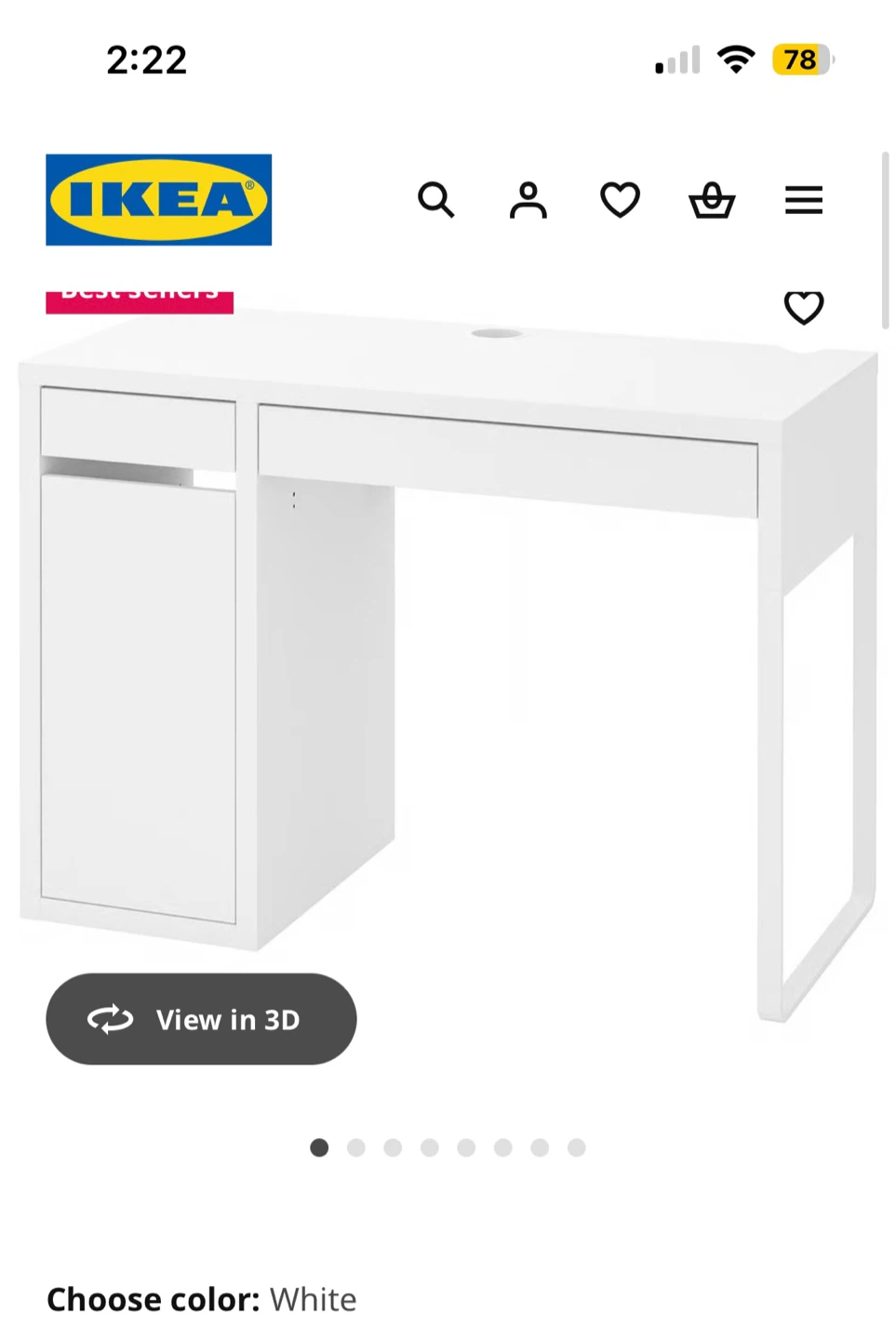 IKEA MICKE Desk White