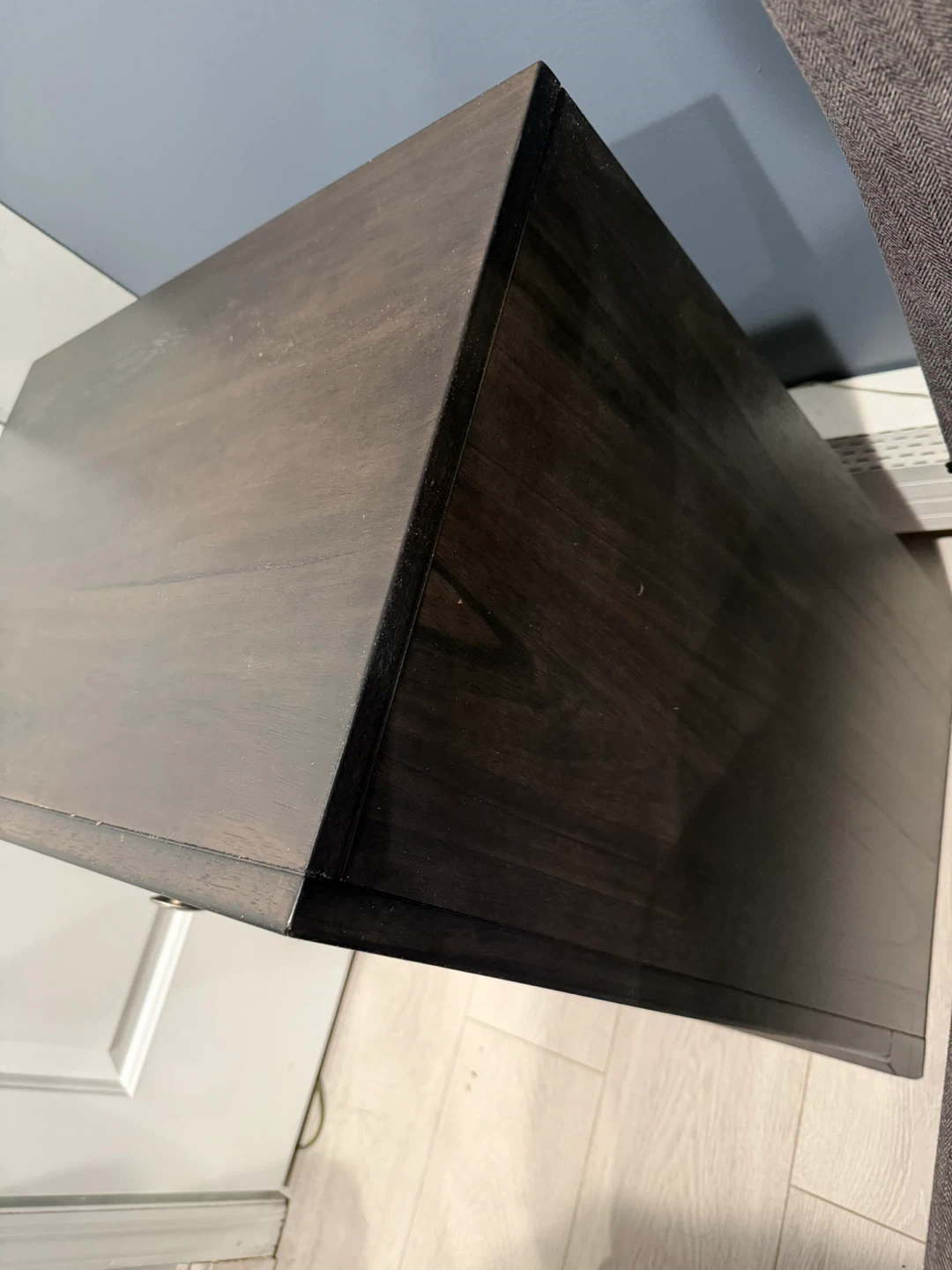 2 Dark Wood Nightstand with 2 Drawers - photo 3